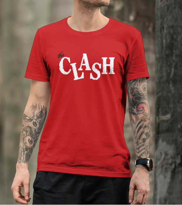 The Clash Band Logo White Text T-Shirt