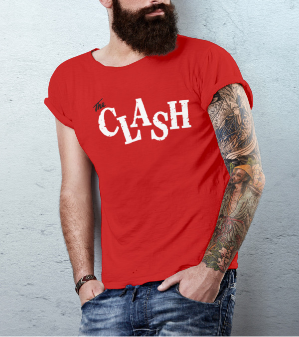 The Clash Band Logo White Text T-Shirt