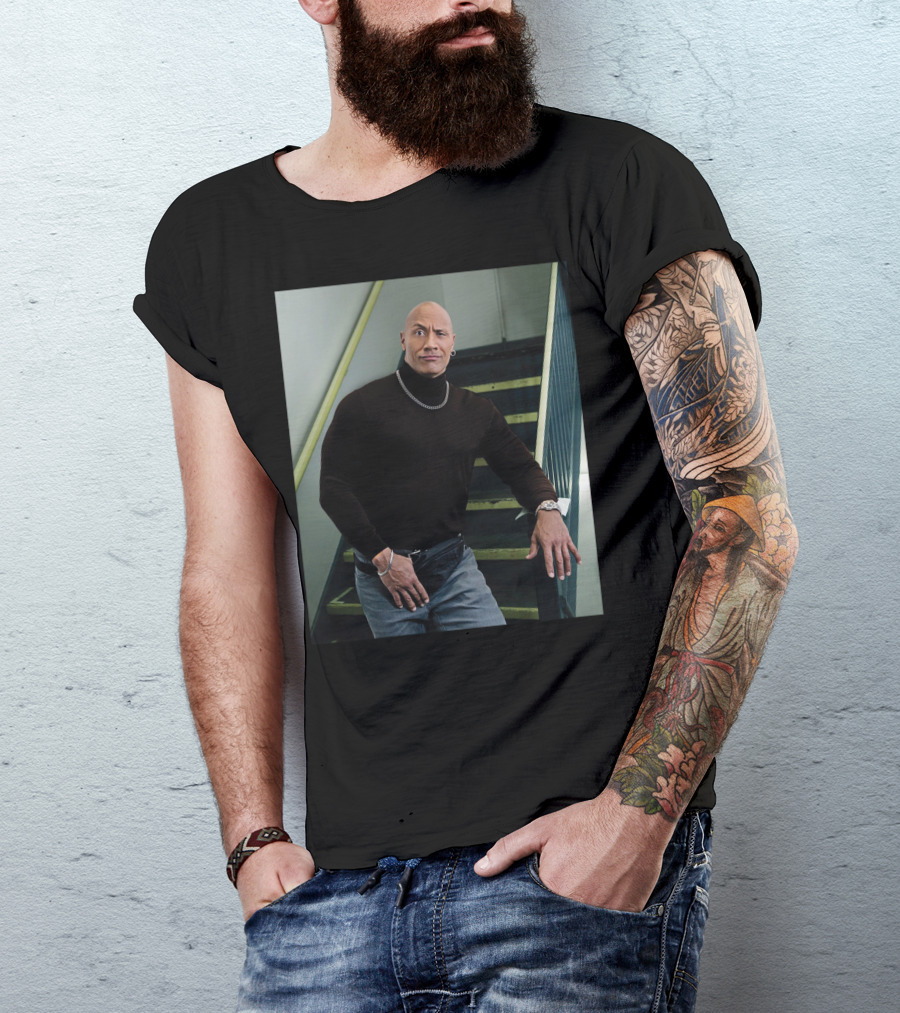 The Rock Iconic 90s Turtleneck Fanny Pack Look T-Shirt