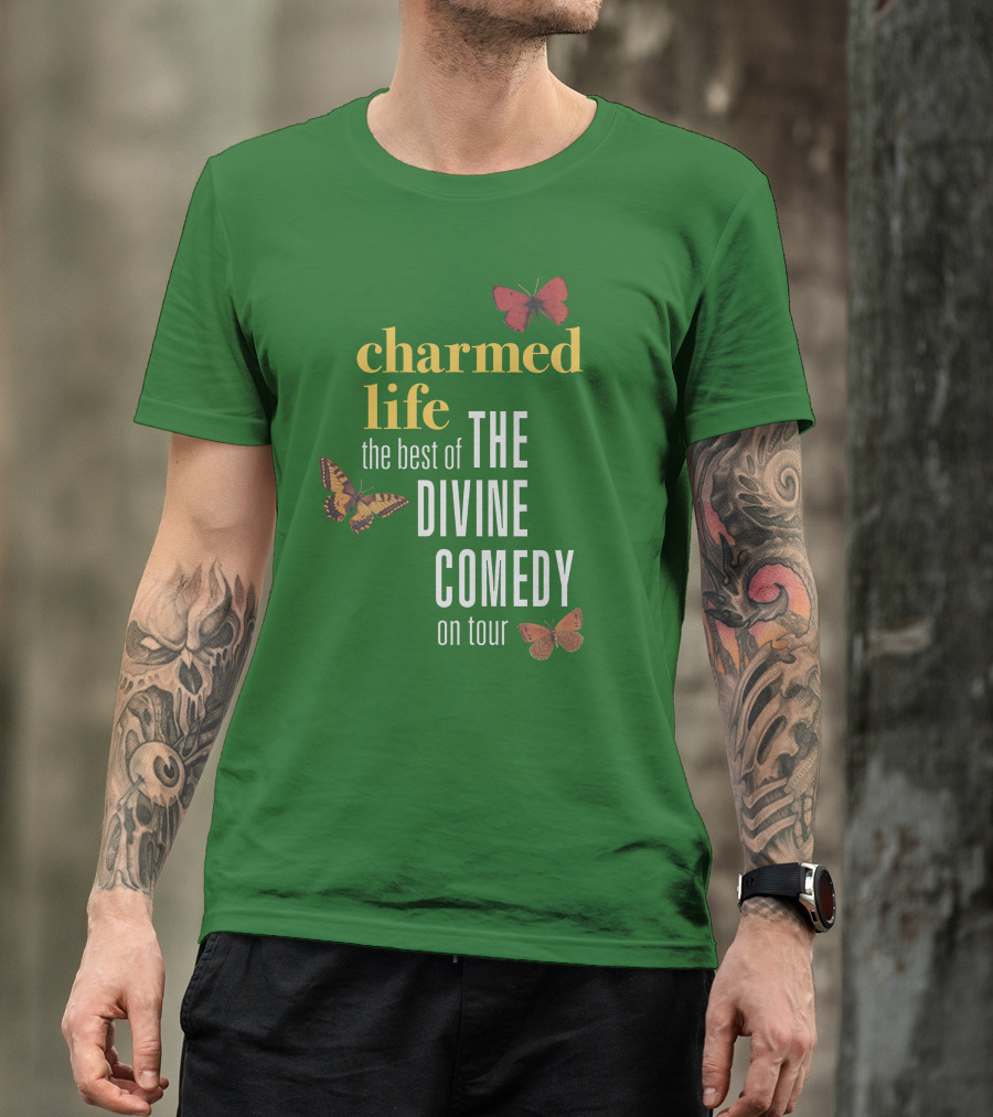 Charmed Life The Best Of The Divine Comedy On Tour Merch Butterflies T-Shirt