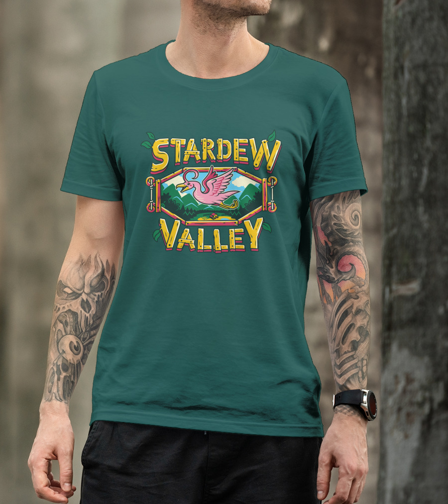Stardew Valley Gem Bird Flying Over Mountains T-Shirt