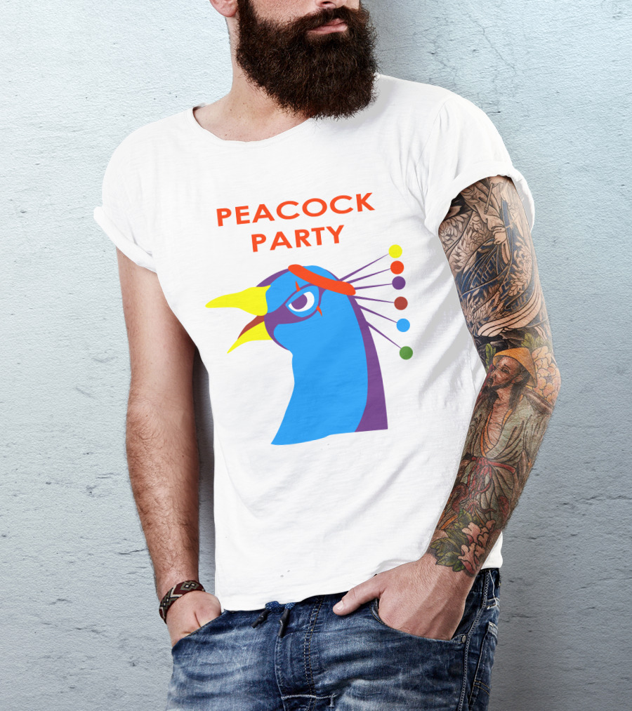 Auburn C Dylan Peacock Party Vibrant Head T-Shirt