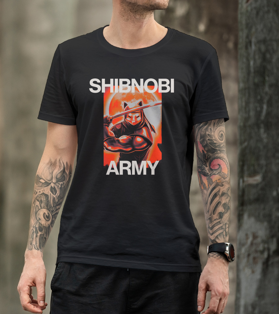 SHIBNOBI ARMY Moonlit Ninja Cat Warrior T-Shirt