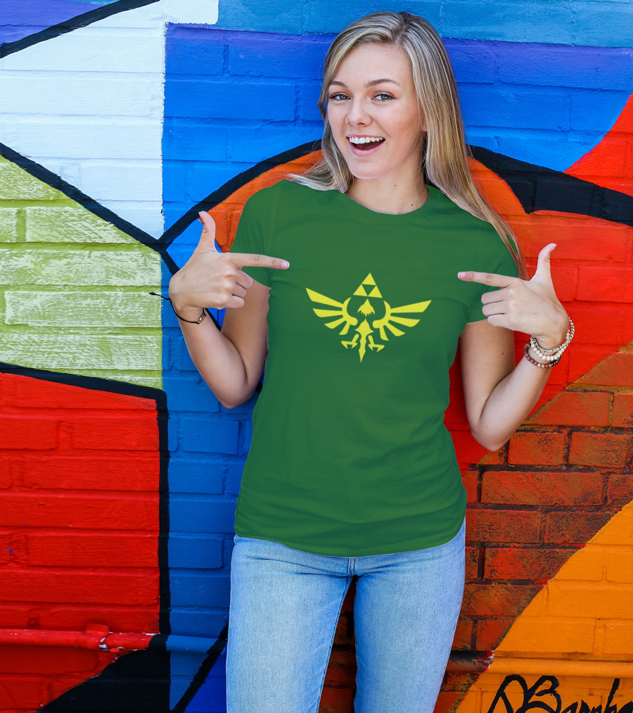 Triforce Symbol Hylian Eagle Green Cargo Shorts T-Shirt