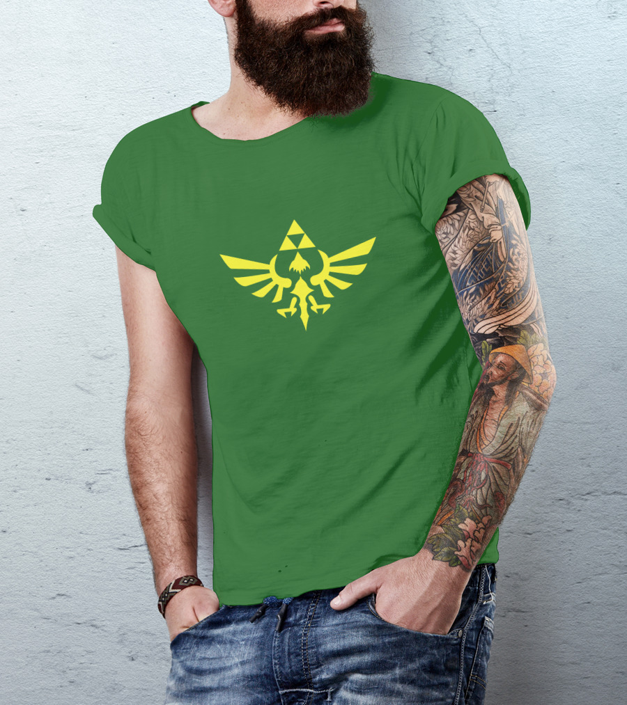 Triforce Symbol Hylian Eagle Green Cargo Shorts T-Shirt