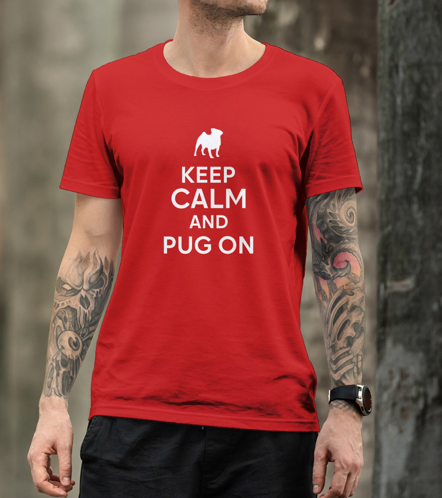 Little Lilith Keep Calm And Pug On Thesyc66 White Pug Icon T-Shirt