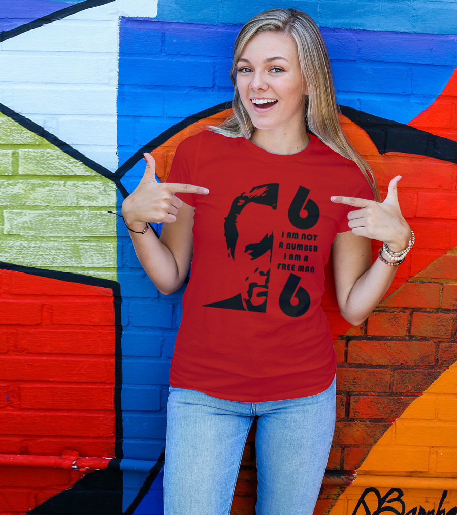 I Am Not A Number I Am A Free Man 6 Six Red T-Shirt