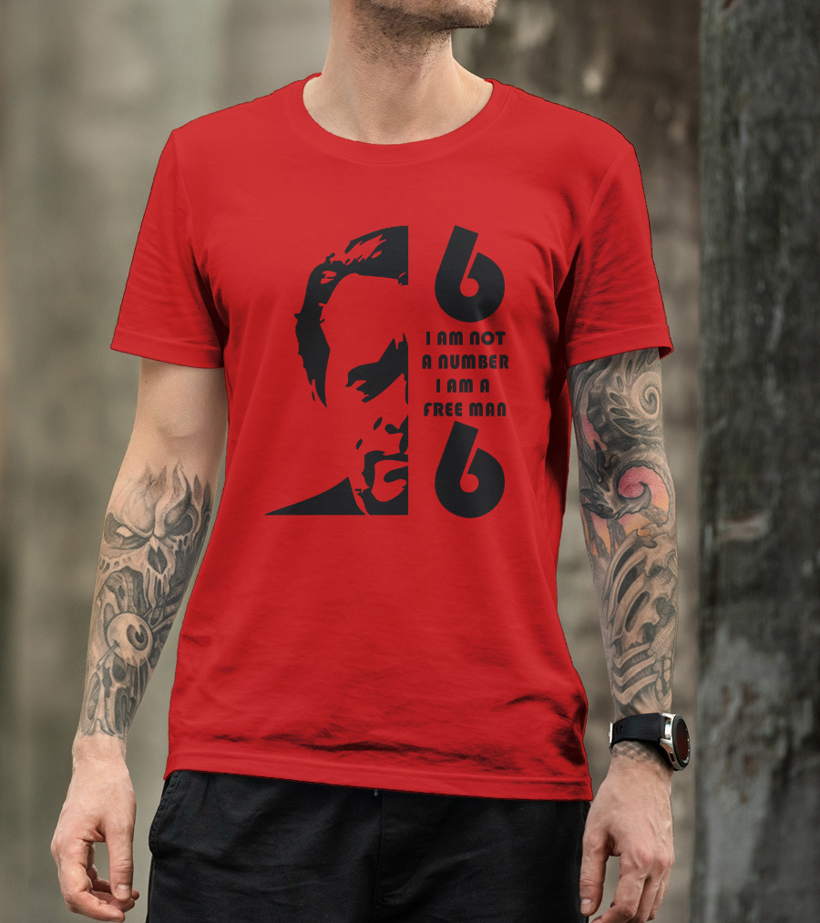 I Am Not A Number I Am A Free Man 6 Six Red T-Shirt