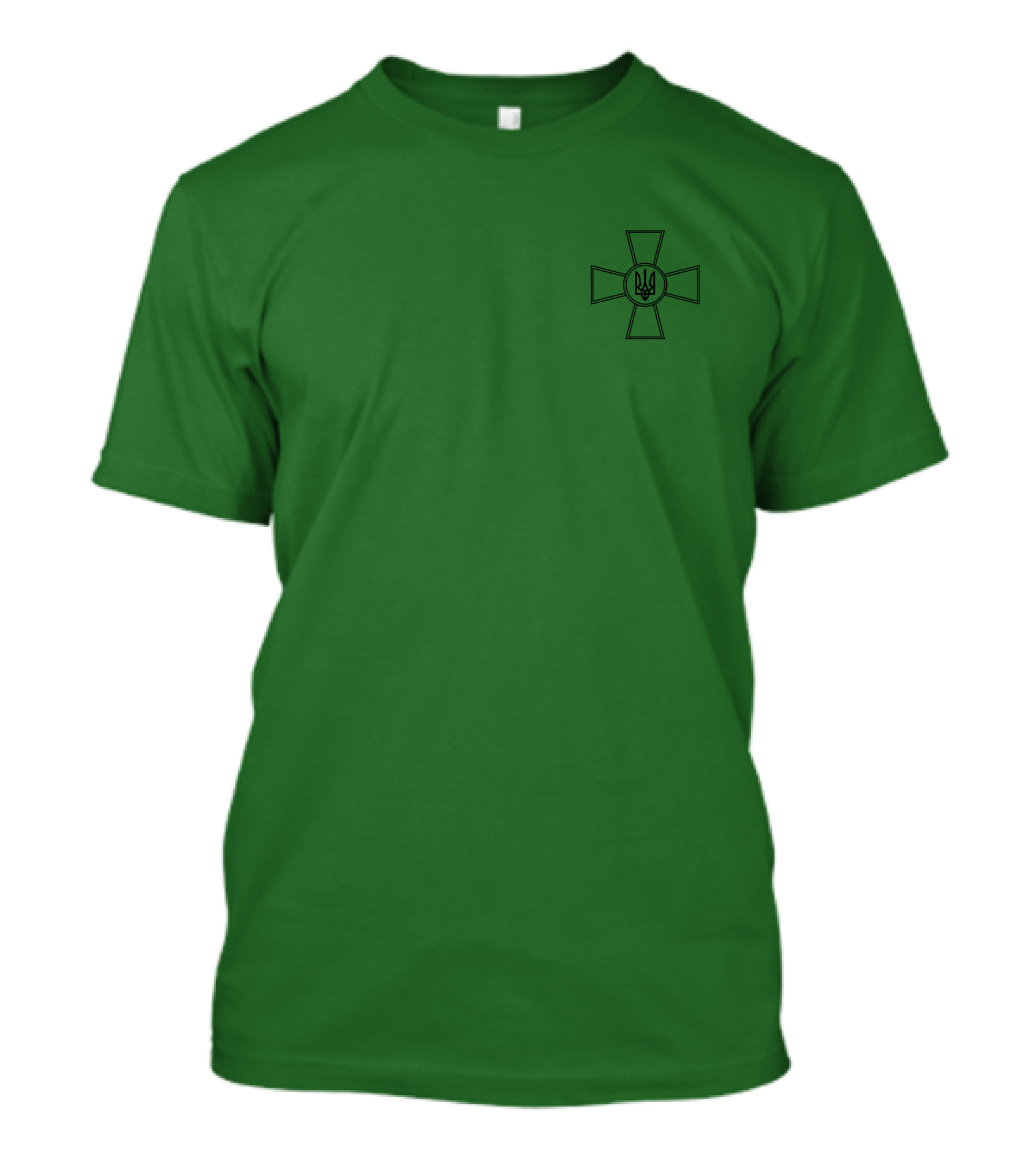 President Wearing Ukrainian Armed Forces Badge On Green Background T-Shirt