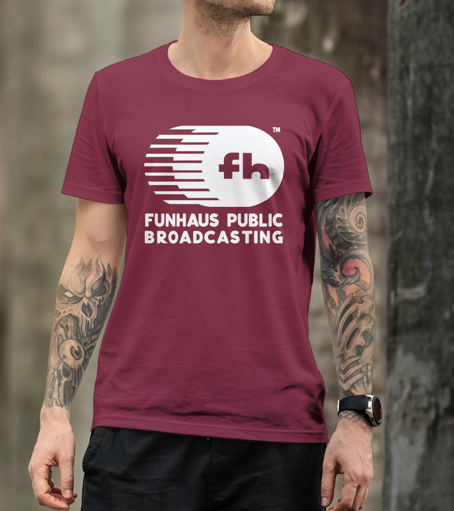 Funhaus Public Broadcasting Logo Design Fh T-Shirt