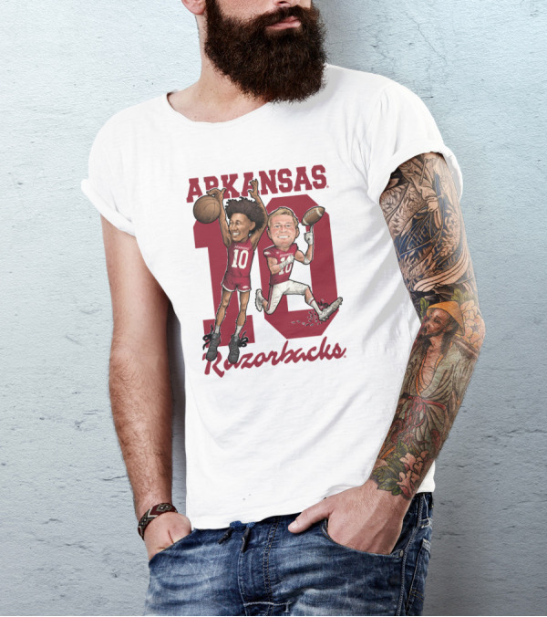Arkansas Razorbacks 10 Bumper Pool Jaylin Williams Football Basketball Fun T-Shirt