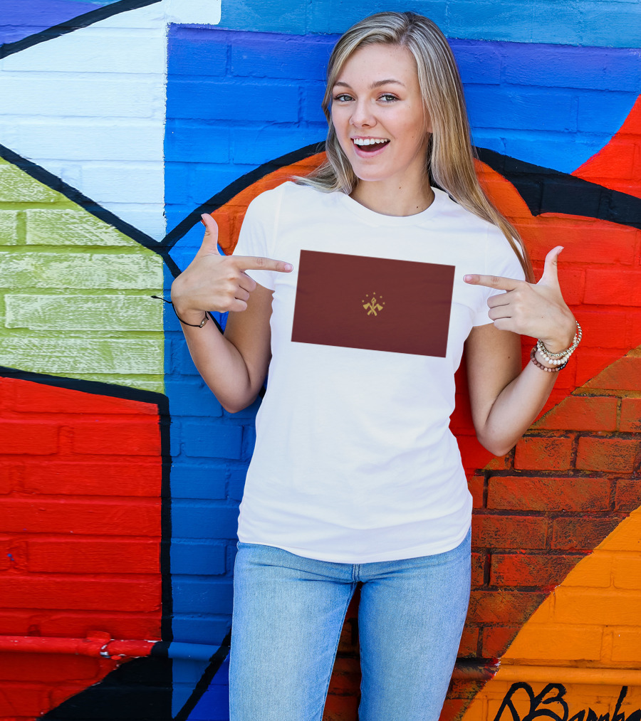 FBA Maroon Flag With Golden Hammer And Star Emblem T-Shirt