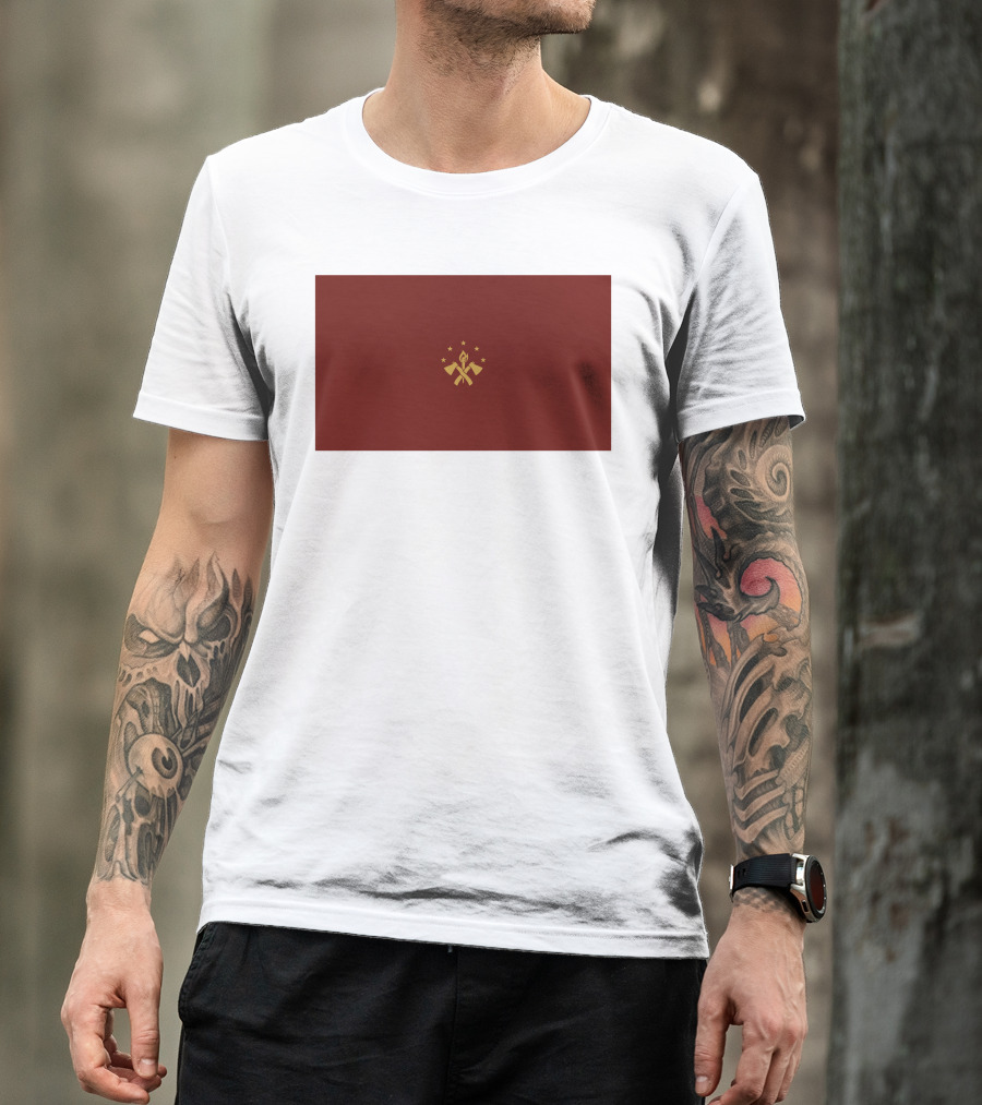 FBA Maroon Flag With Golden Hammer And Star Emblem T-Shirt