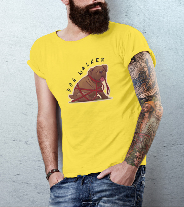 Dwight's Dog Walker Dead By Daylight Puppy Leash Wrapped T-Shirt