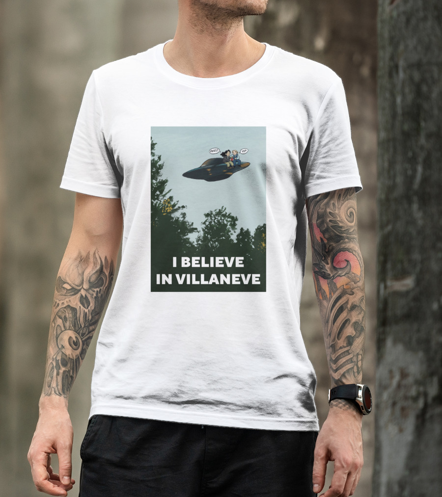 PrianiknK I Believe In Villaneve UFO Forest Scene T-Shirt