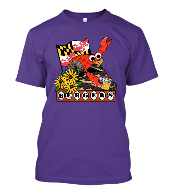 Mr. Trash Wheel Bergers Old Bay Seasoning Maryland Flag Flowers T-Shirt