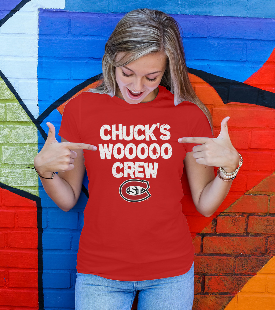 Chuck's Wooooo Crew SCSU Huskies T-Shirt