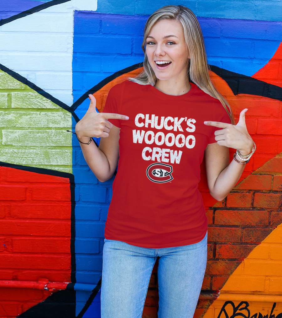 Chuck's Wooooo Crew SCSU Huskies T-Shirt