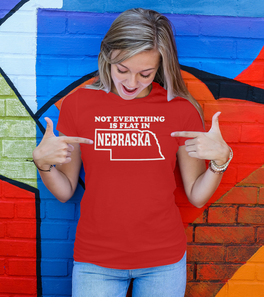 Not Everything Is Flat In Nebraska State Outline T-Shirt