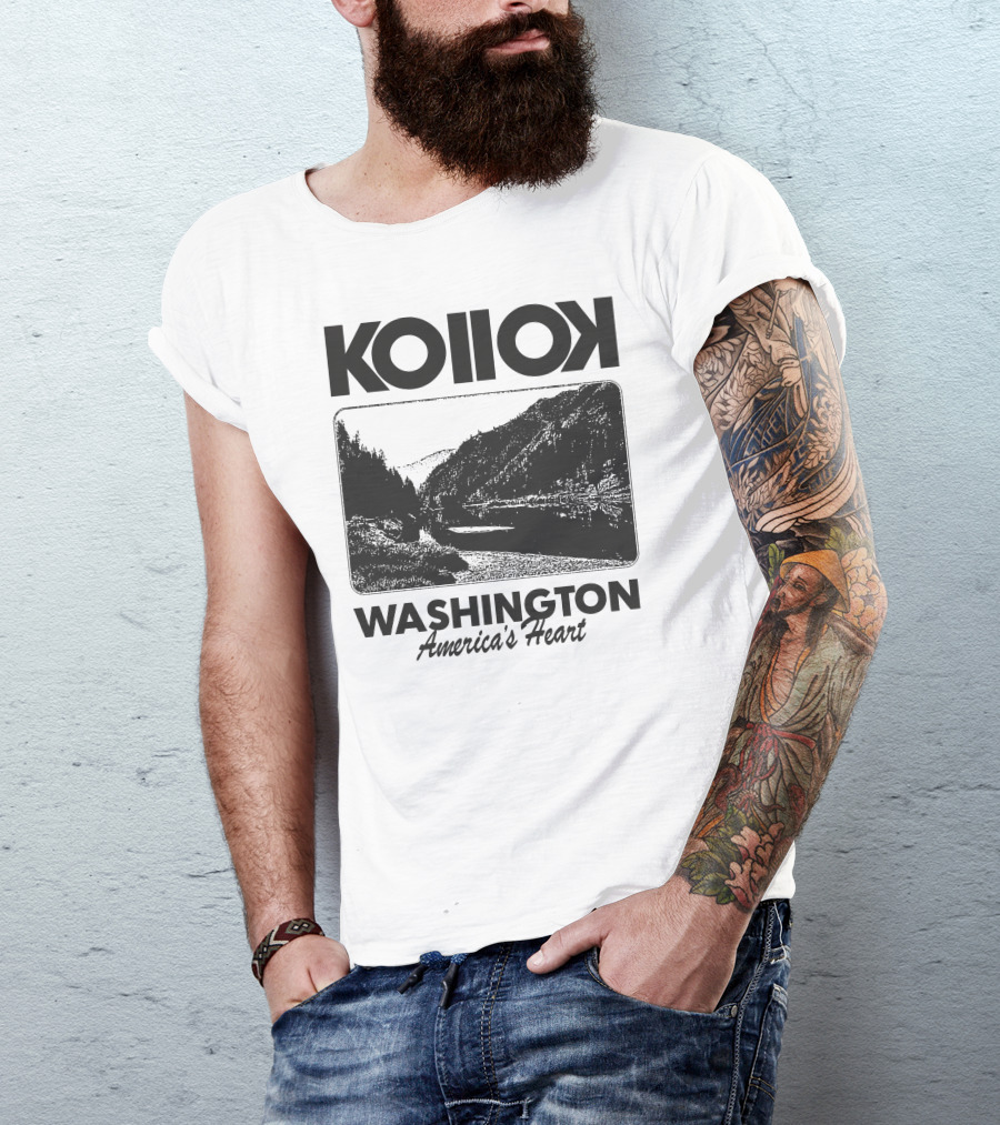 Kollok Washington America's Heart Scenic River Landscape T-Shirt