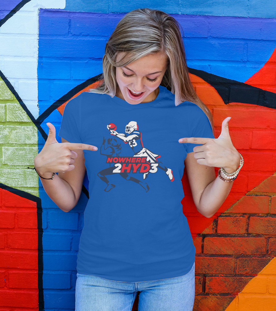 NOWHERE 2HYD3 Football Player Catching Action T-Shirt