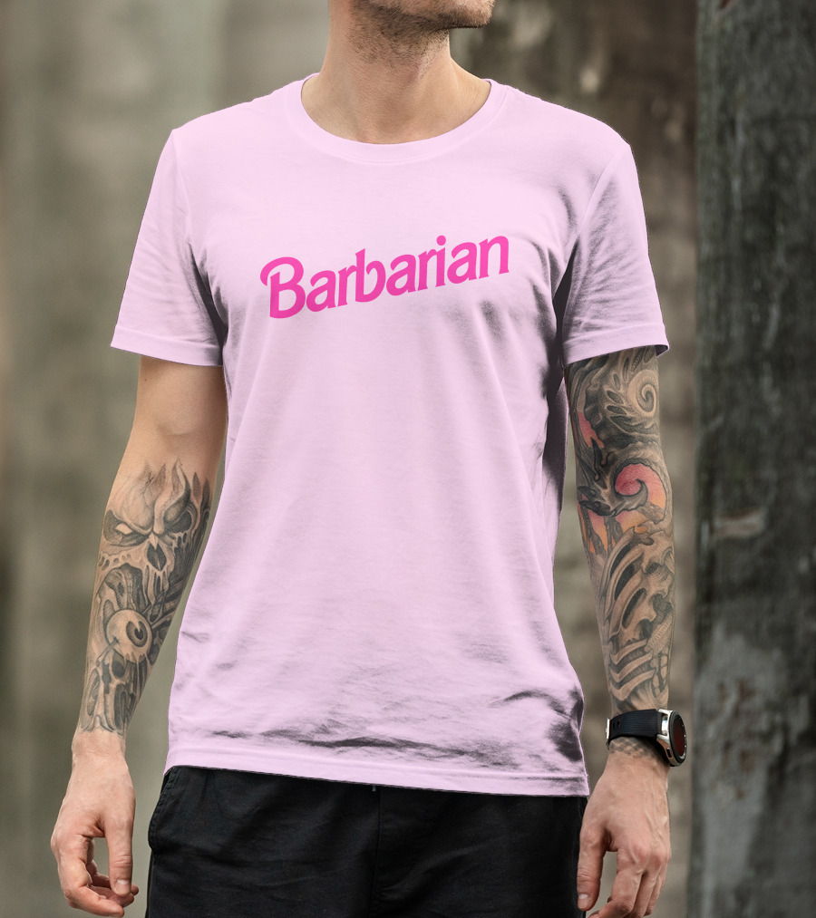Barbarian Barbie Pink Font T-Shirt