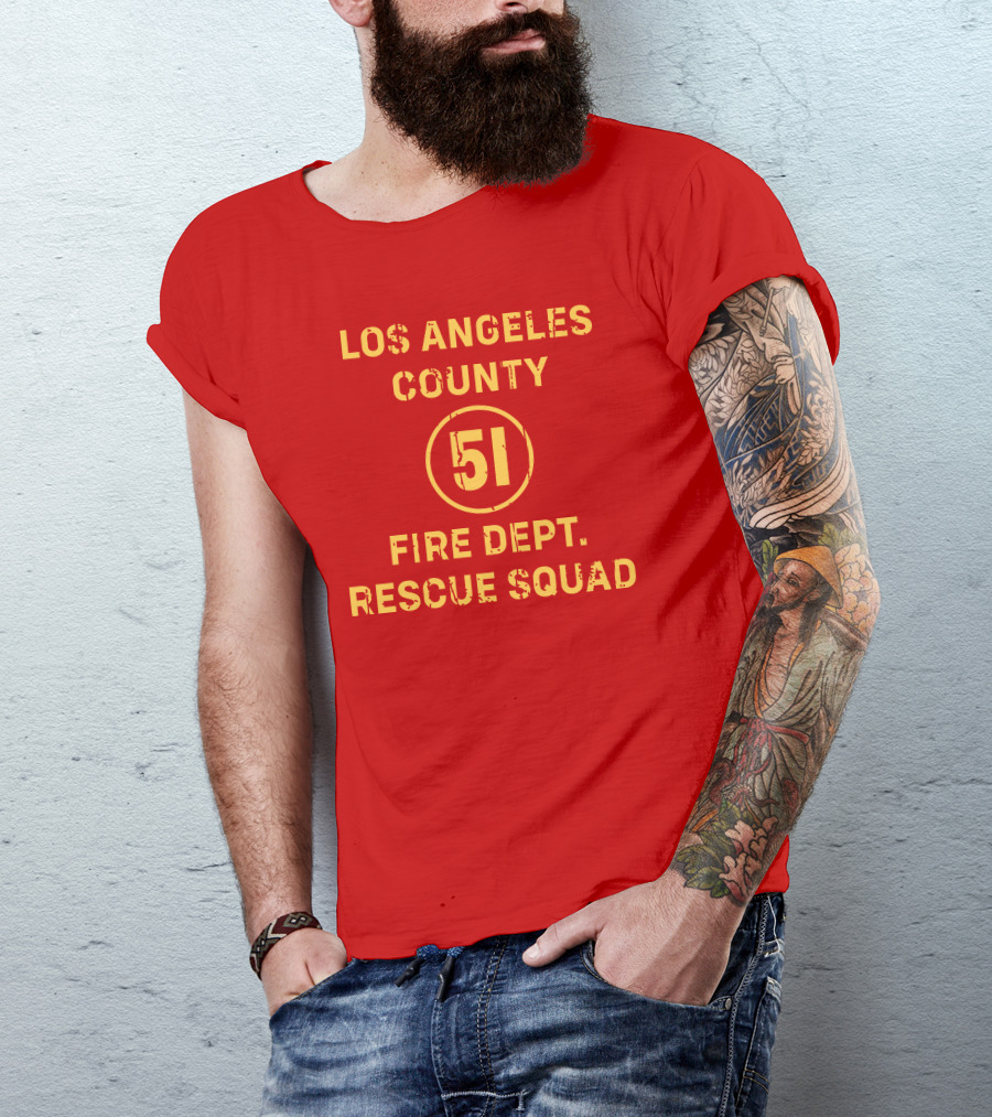 Los Angeles County 51 Fire Dept Rescue Squad T-Shirt