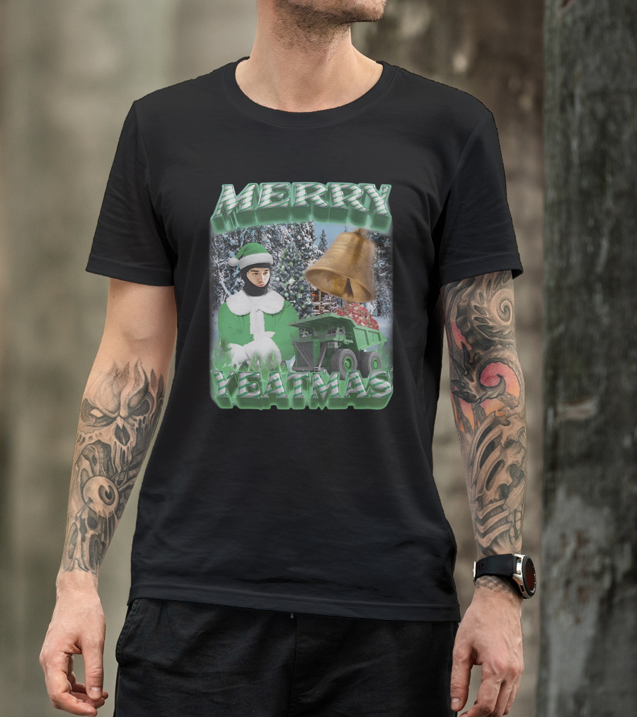 Merry Yeatmas Swag Stimulus Holiday Festive Scene With Elf And Golden Bell T-Shirt