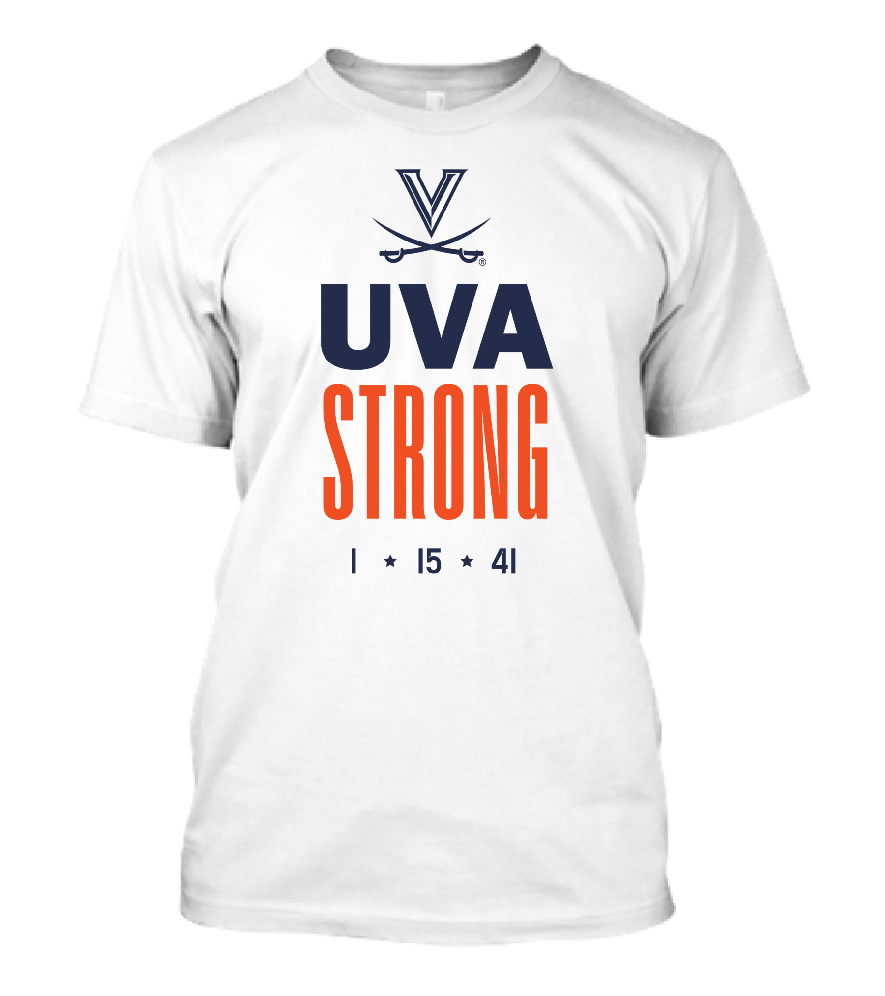 UVA Football Strong 1 15 41 Cavaliers Crossed Sabres T-Shirt