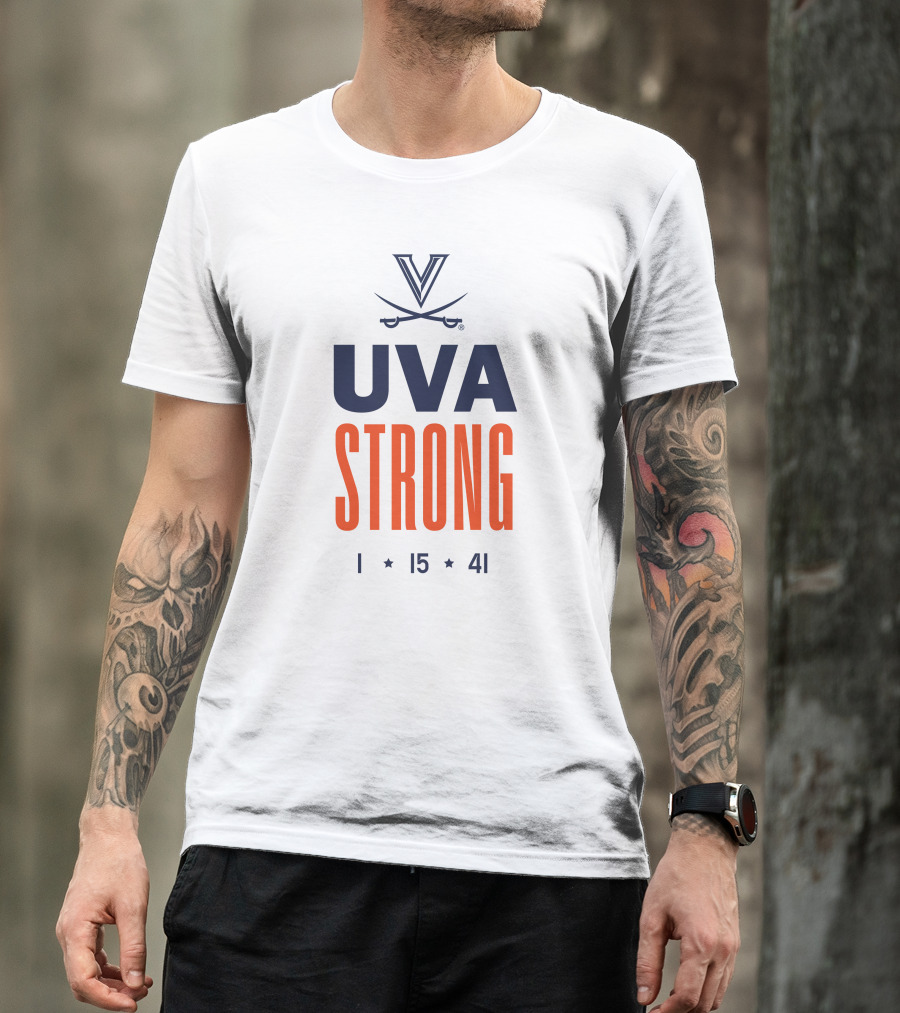 UVA Football Strong 1 15 41 Cavaliers Crossed Sabres T-Shirt