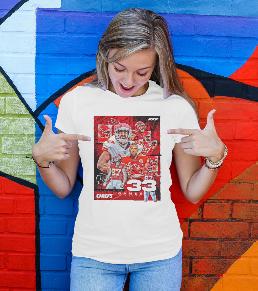 Chiefs Tight End Record 33 Games PFF Highlights T-Shirt