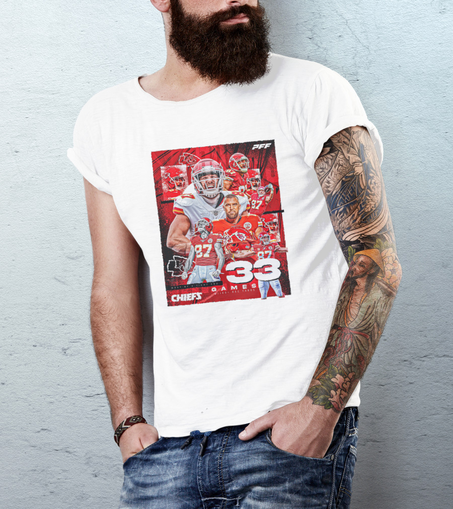 Chiefs Tight End Record 33 Games PFF Highlights T-Shirt