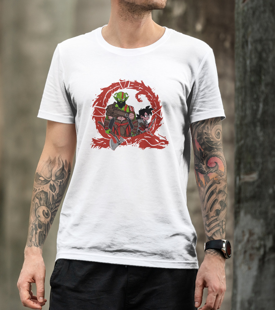 Kami Of War God Of War Crossover With Dragon Ball Z Characters T-Shirt