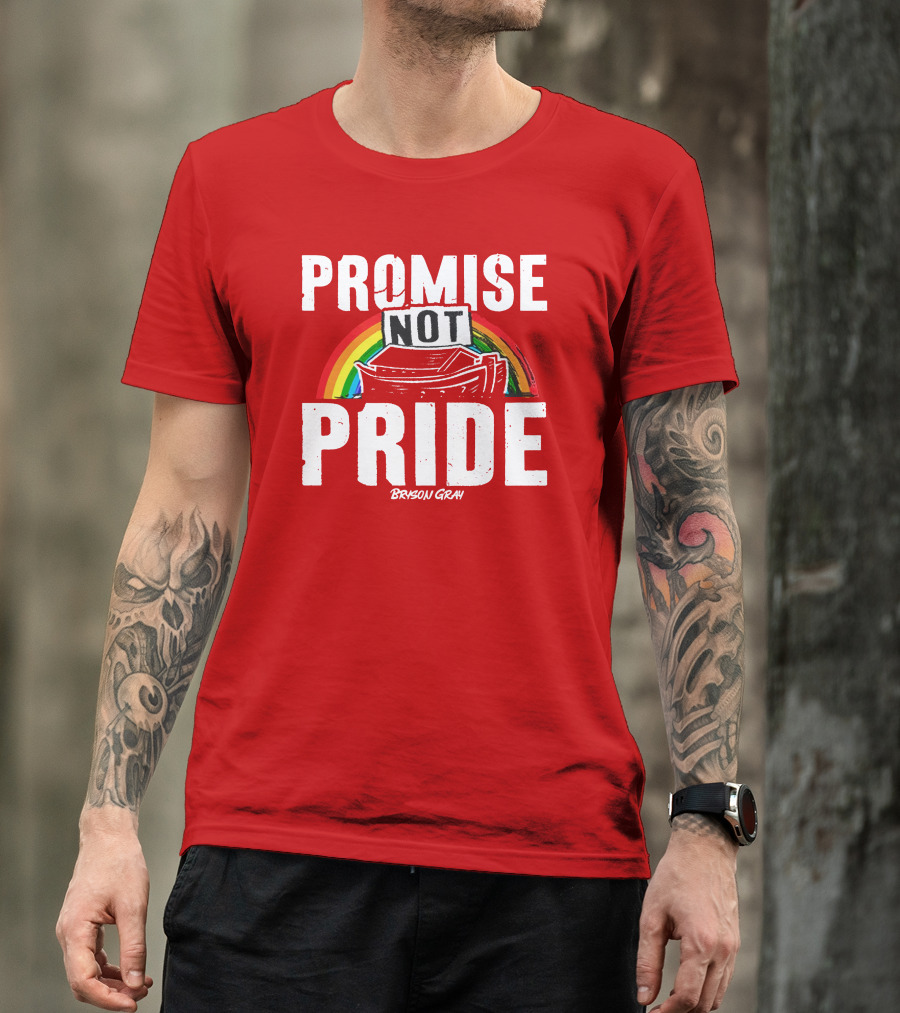 Promise Not Pride Noah's Ark Rainbow Bryson Gray T-Shirt
