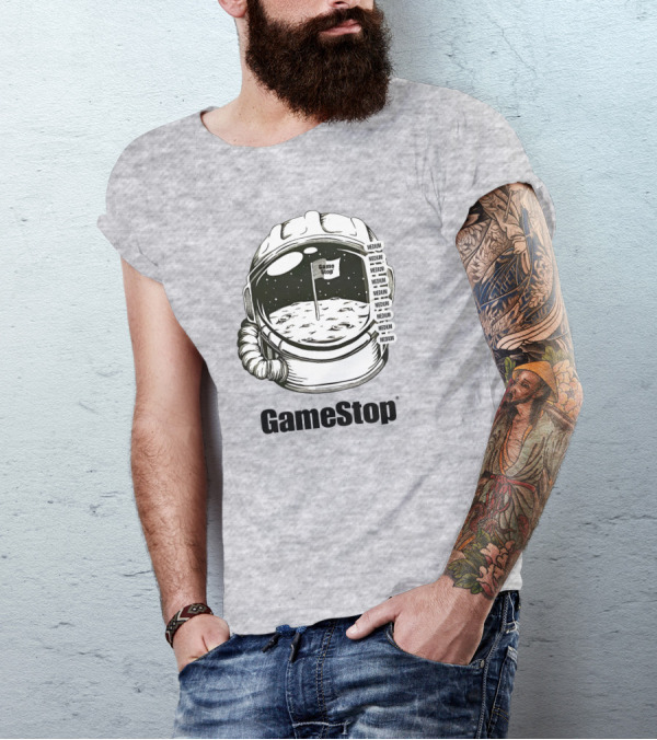 GameStop Astronaut Moon Medium Flag T-Shirt