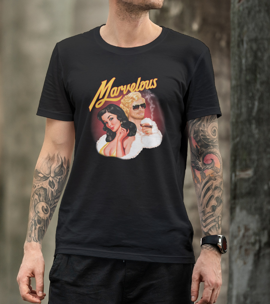 Marvelous Retro Style Couple With Cigars T-Shirt