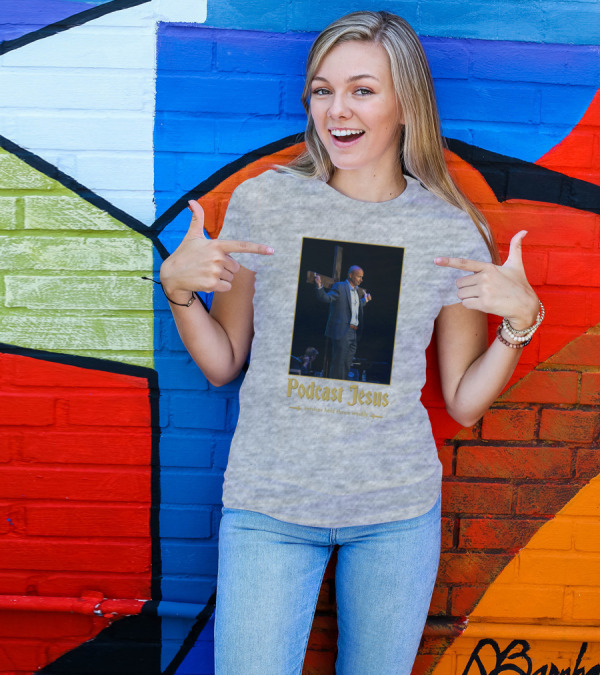 Podcast Jesus Services Held Thrice Weekly Speaker With Cross Image T-Shirt