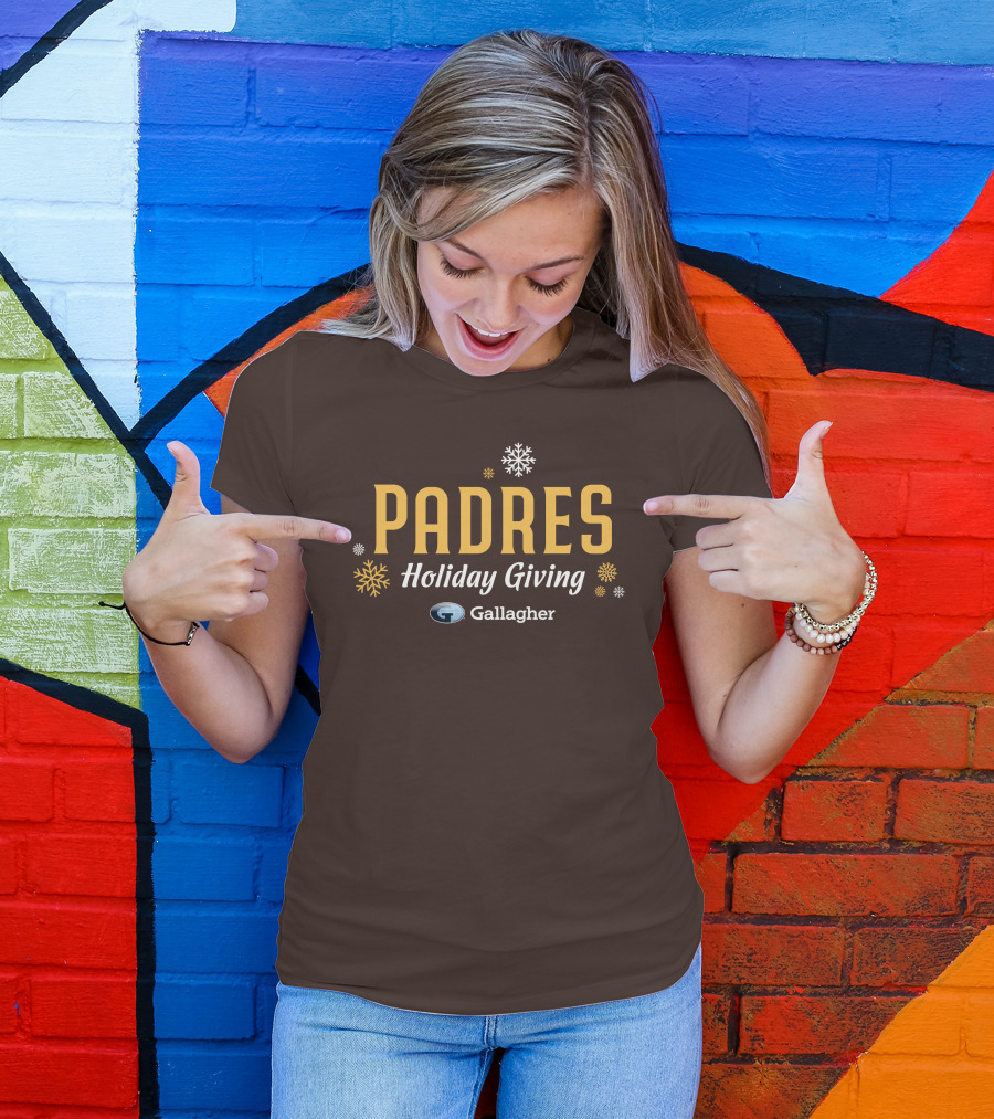 Padres Holiday Giving Gallagher Snowflakes T-Shirt