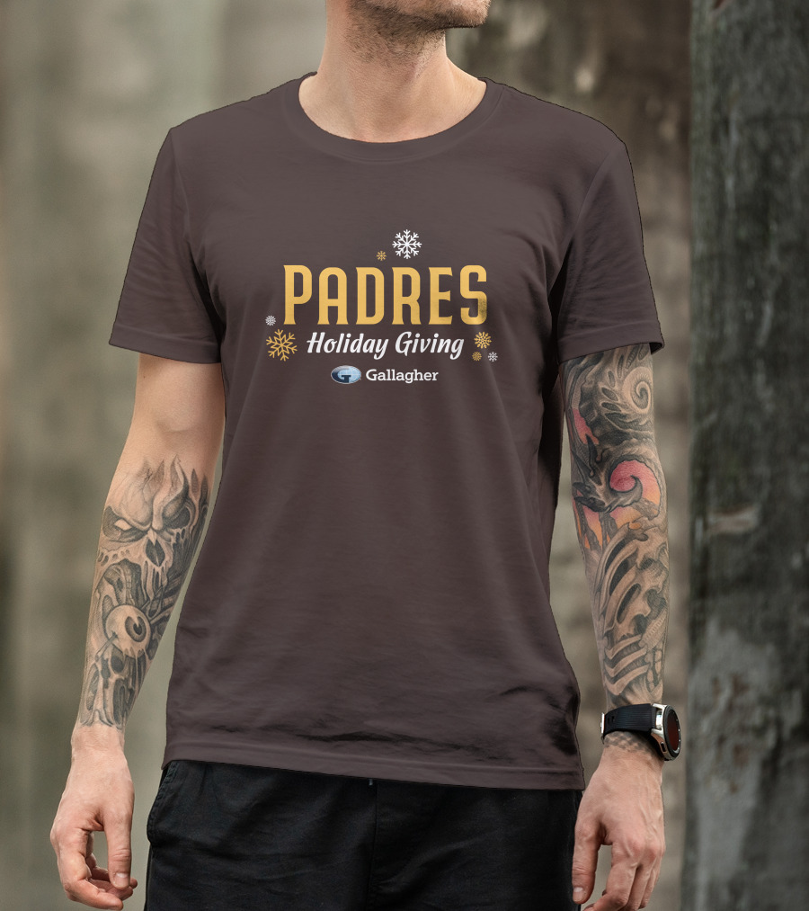 Padres Holiday Giving Gallagher Snowflakes T-Shirt