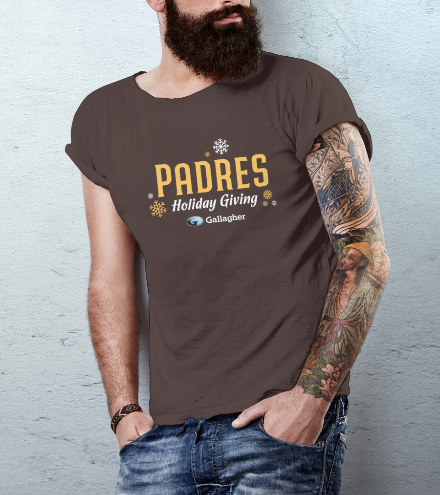Padres Holiday Giving Gallagher Snowflakes T-Shirt