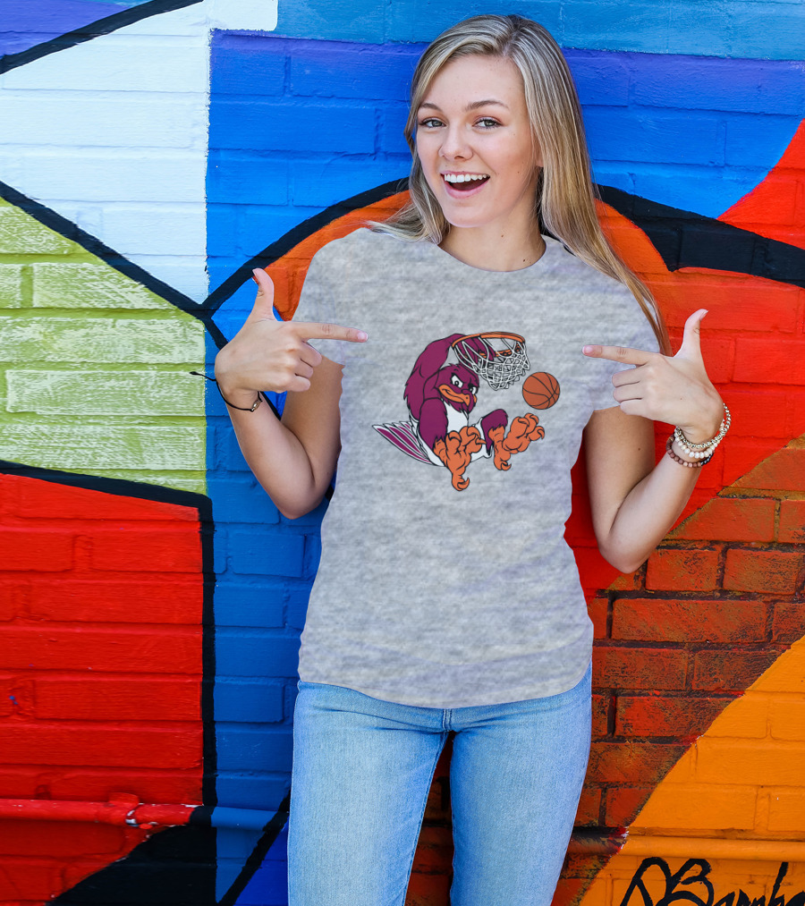 Clark Ruhland Hokiebird Basketball Dunk T-Shirt
