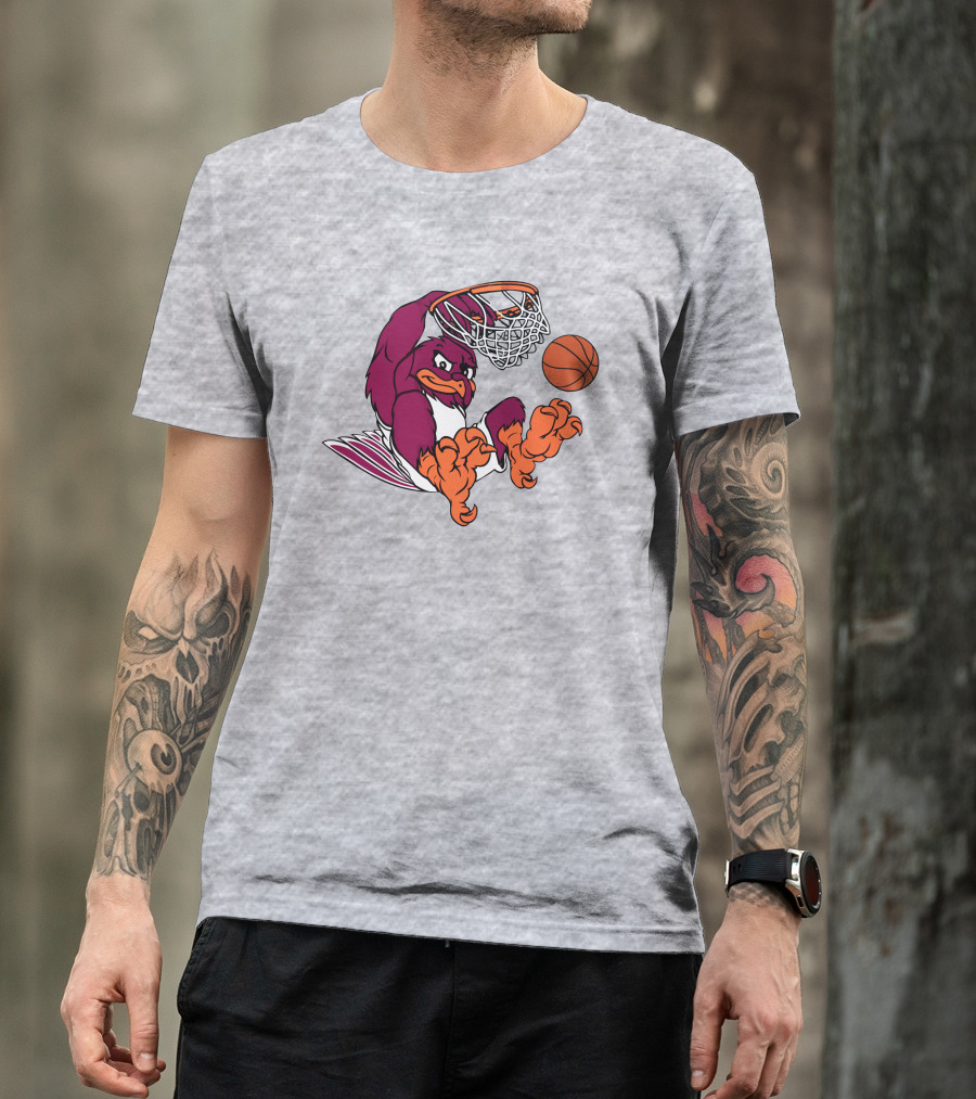 Clark Ruhland Hokiebird Basketball Dunk T-Shirt