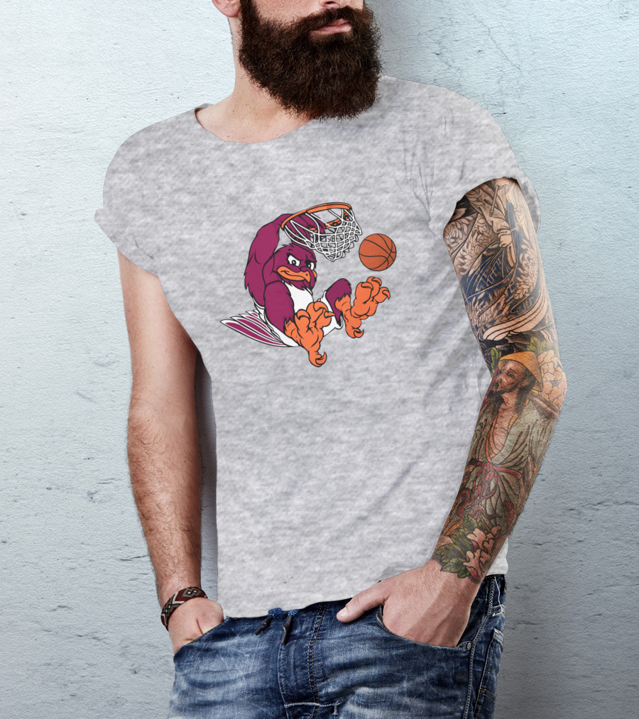 Clark Ruhland Hokiebird Basketball Dunk T-Shirt
