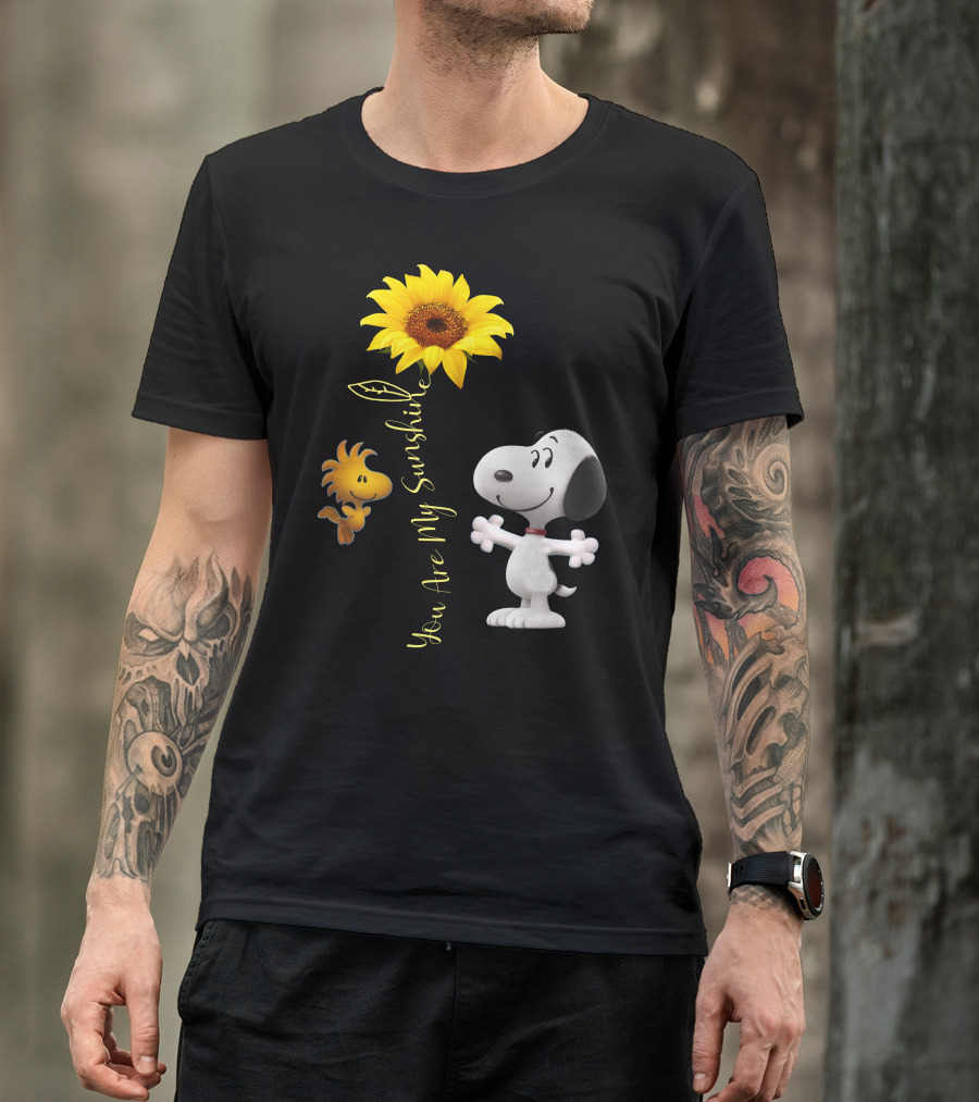 Snoopy And Woodstock You Are My Sunshine Sunflower T-Shirt