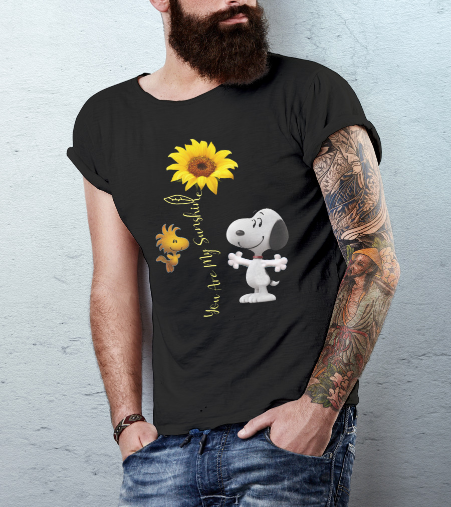 Snoopy And Woodstock You Are My Sunshine Sunflower T-Shirt