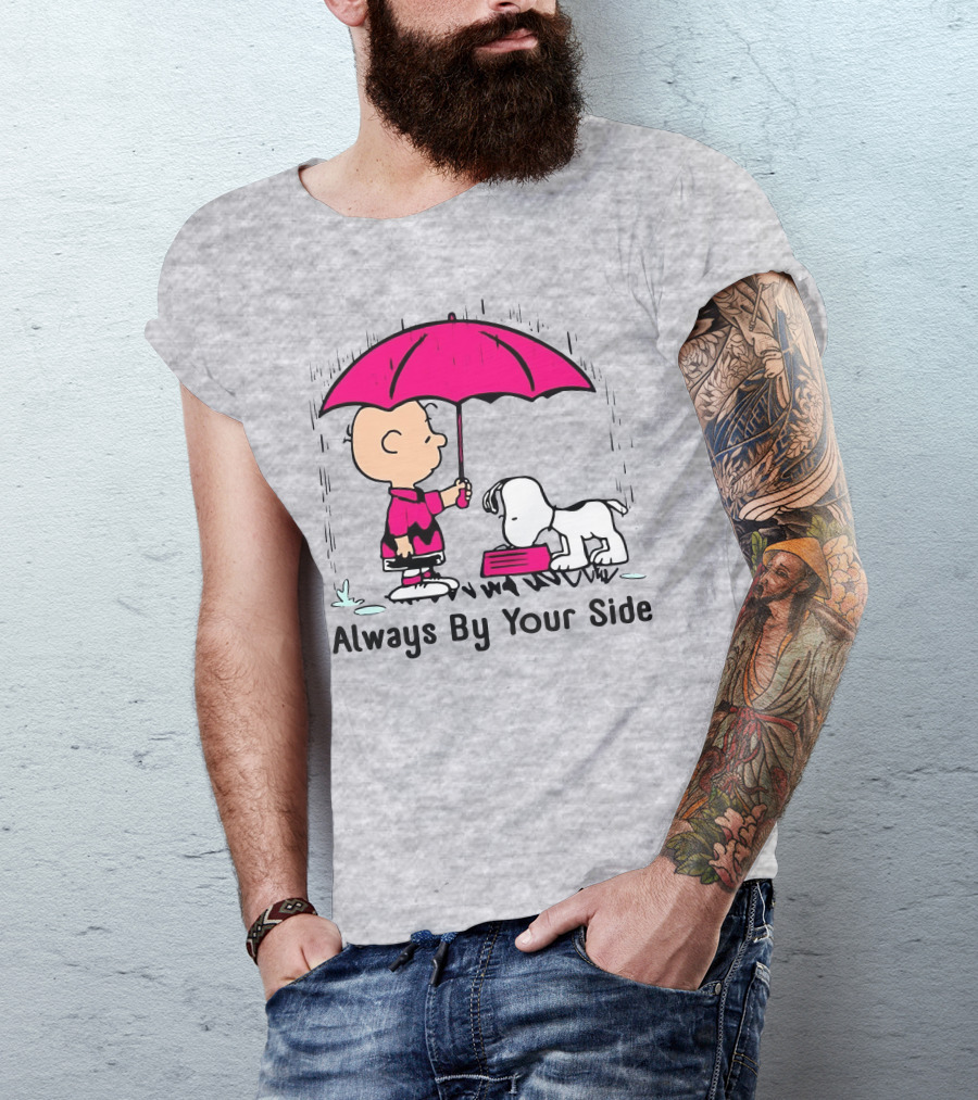 Always By Your Side Charlie Brown Snoopy Umbrella T-Shirt