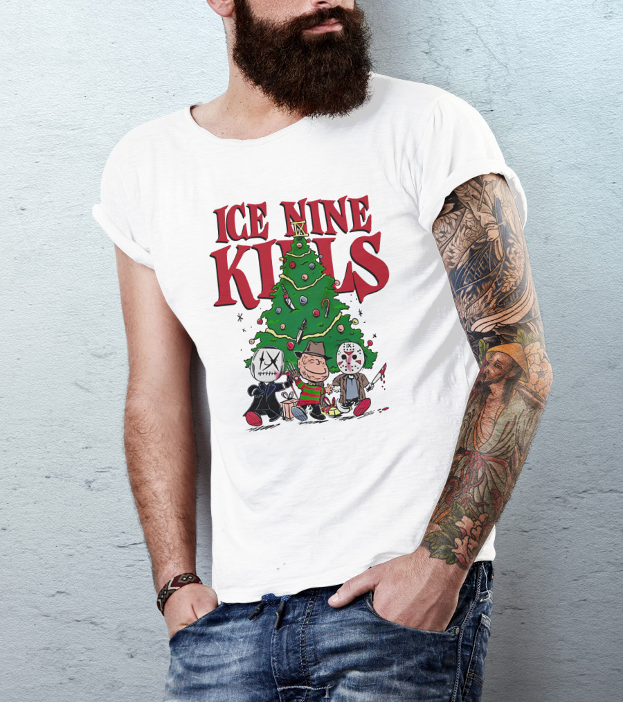 Merry Christmas Ice Nine Kills Horror Characters Christmas Tree T-Shirt