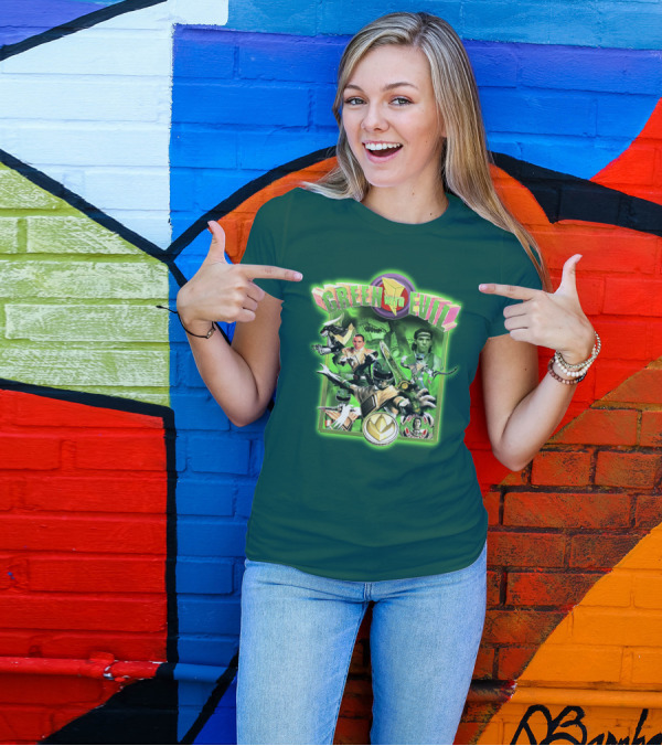 Green With Evil Mighty Morphin Power Rangers Iconic Characters And Symbols T-Shirt