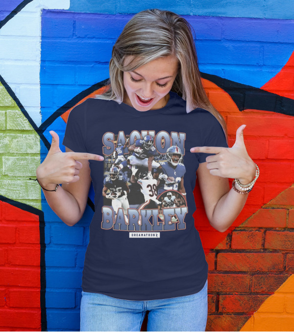 Saquon Barkley Dreamathon Giants Action Photos T-Shirt