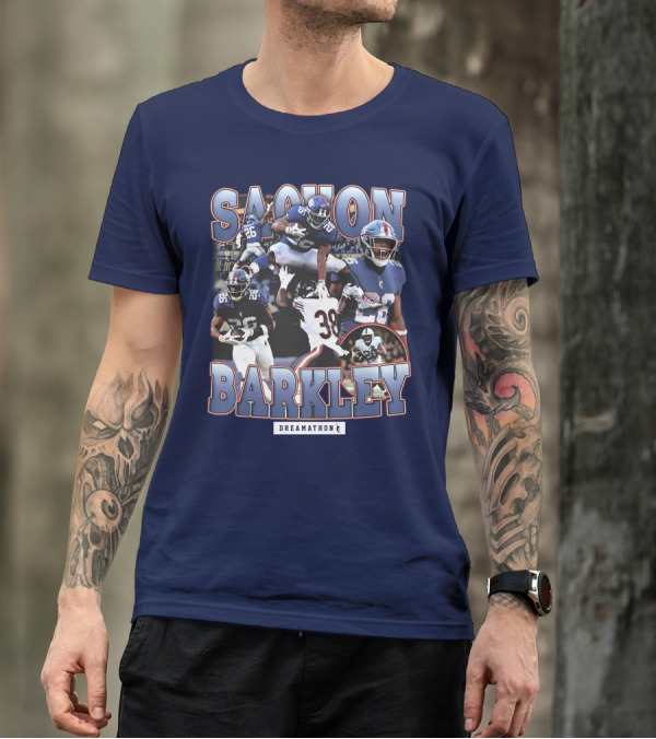 Saquon Barkley Dreamathon Giants Action Photos T-Shirt
